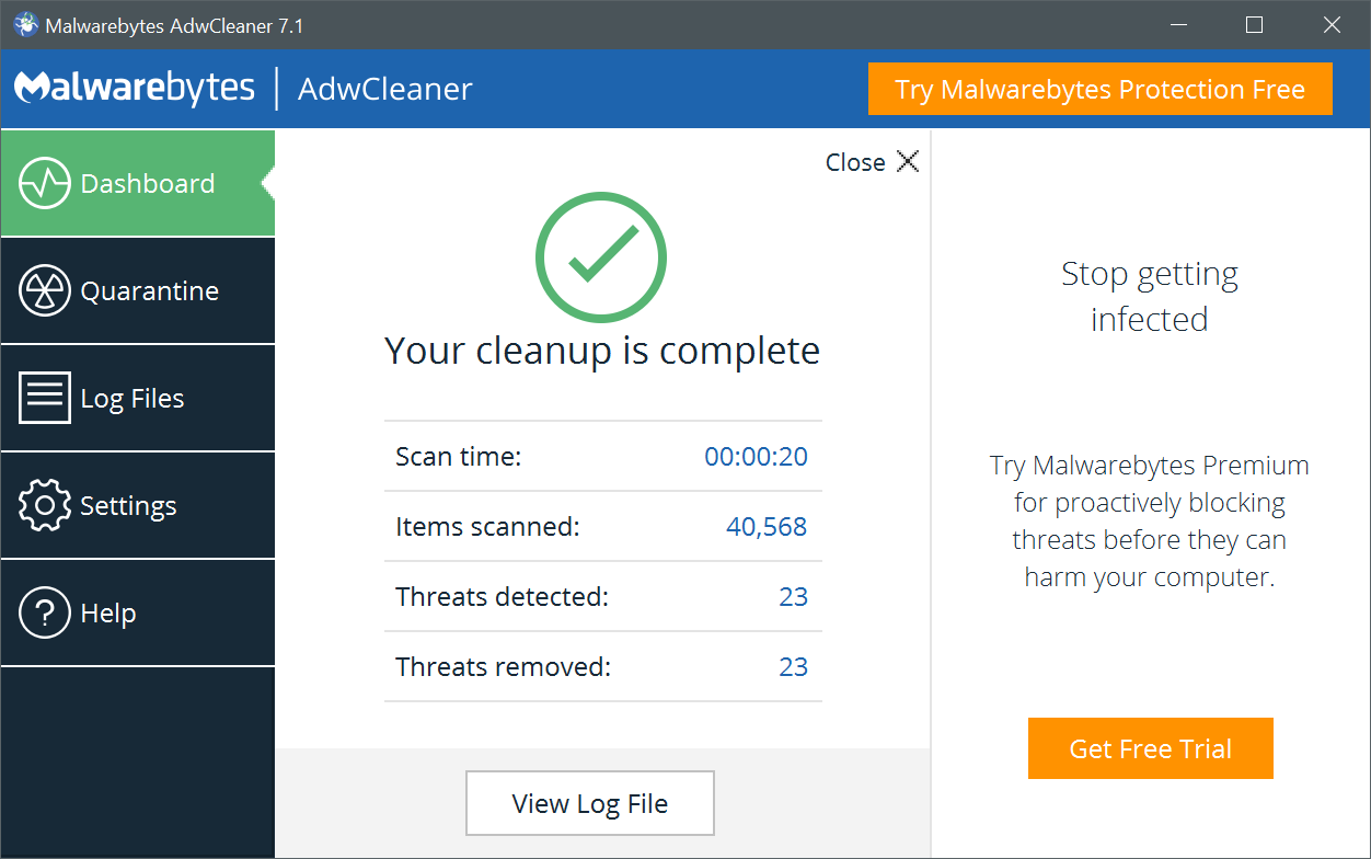 Malwarebytes adwcleaner