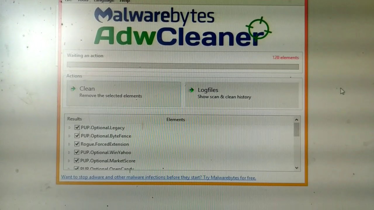 Malwarebytes adwcleaner