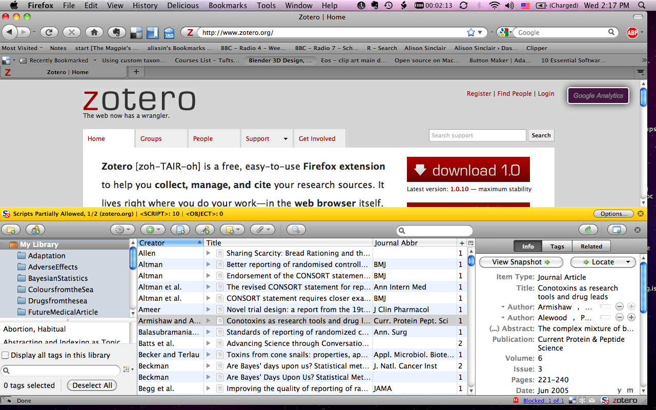 Zotero standalone screenshots